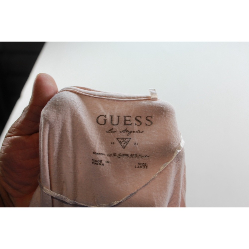 Guess Women Beige Top Long Sleeve Round Neck Casual Size Large - Picture 3 of 8